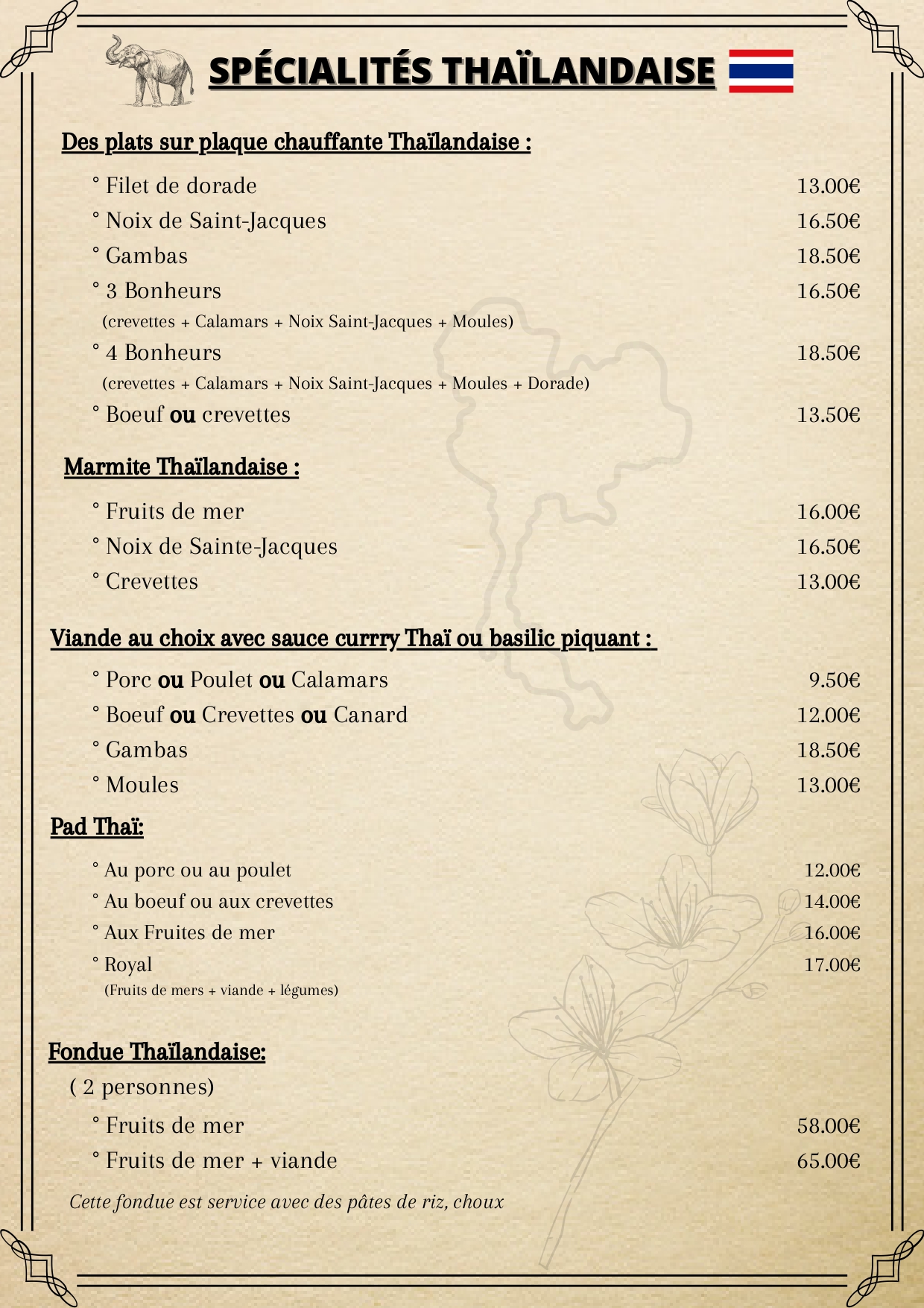 Menu restaurant page 5