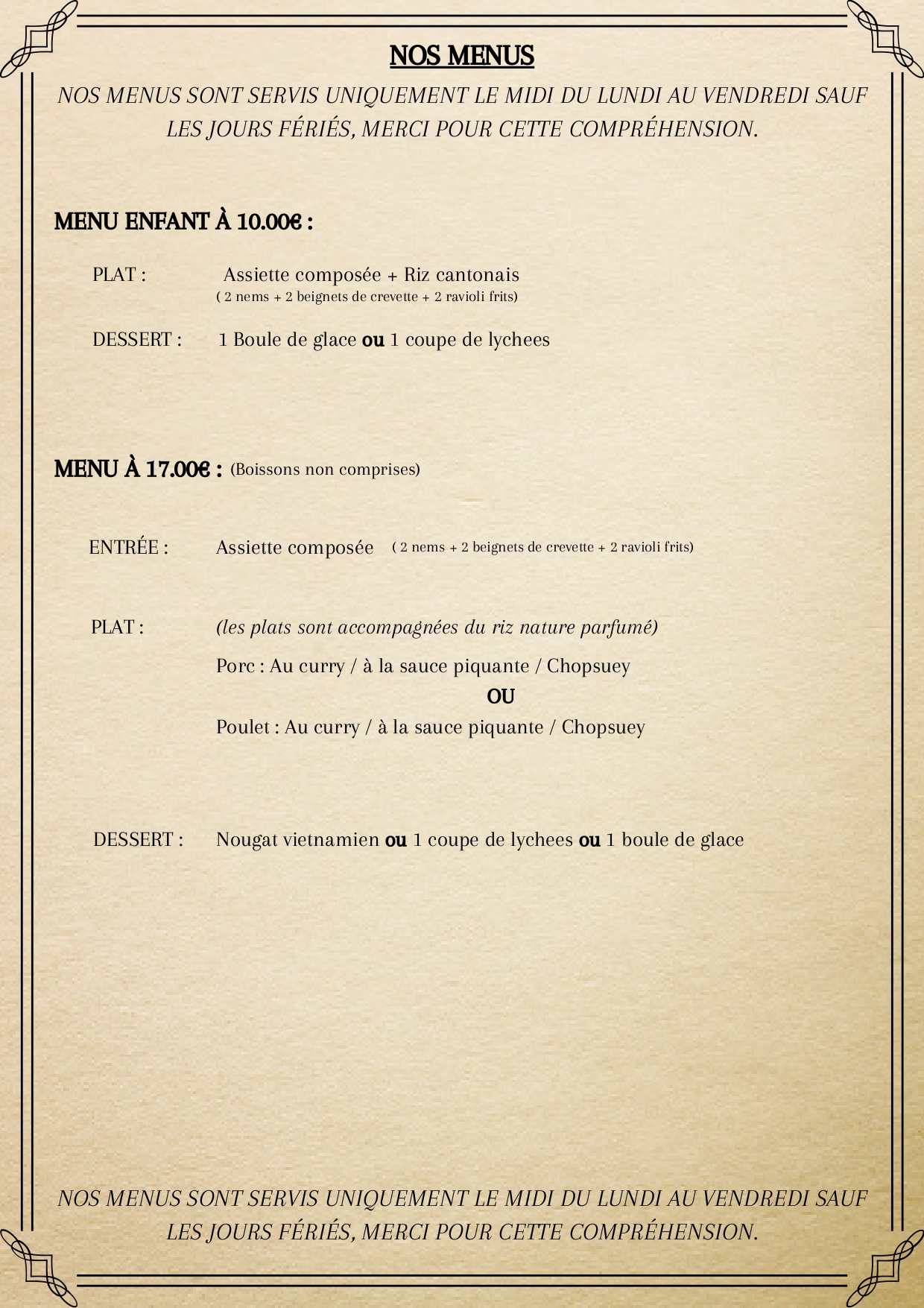 Menu restaurant page 8
