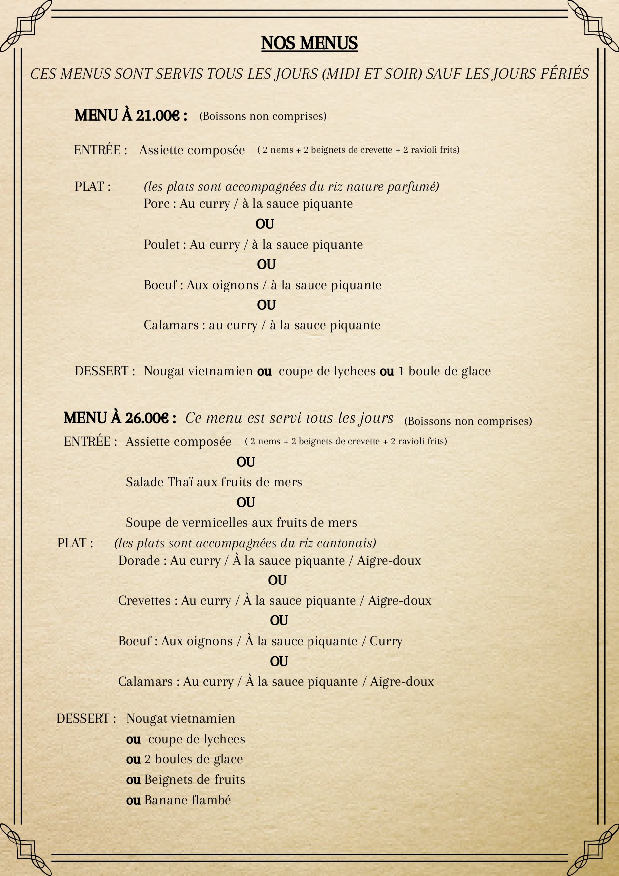 Menu restaurant page 9